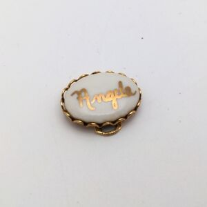 Custom Name 'Angela' Ceramic Bead in Gold